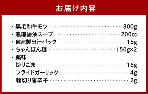 【黒毛和牛専門　もつ鍋こうづき】もつ鍋セット醤油味2～3人前 KO0305