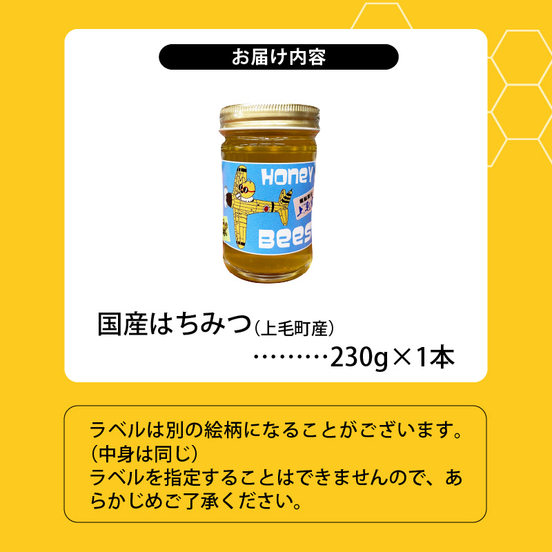 国産はちみつ（上毛町産）230g×1本 T07806