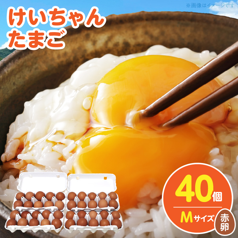 けいちゃんたまご　赤　Mサイズ　40個 C01207