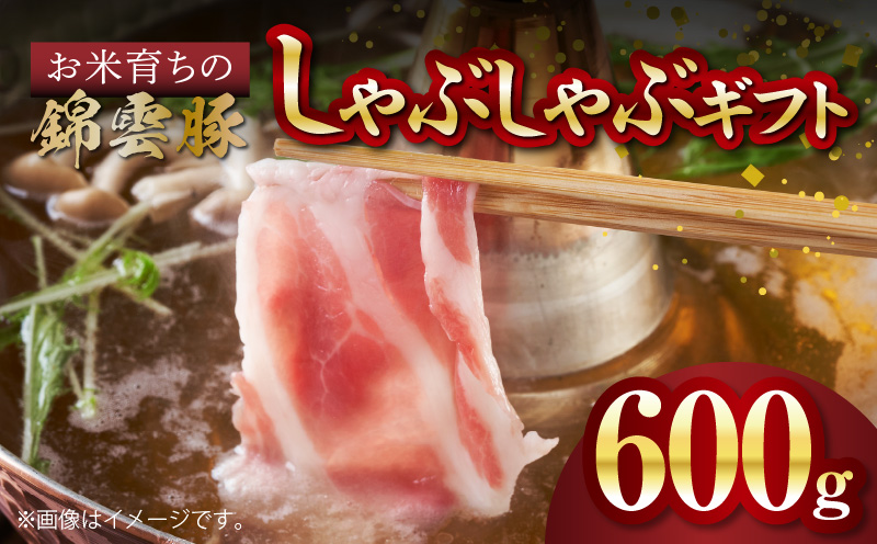 【ブランド豚肉】お米育ちの錦雲豚　しゃぶしゃぶギフト　600g（ロース300g・バラ300g）　FN0101