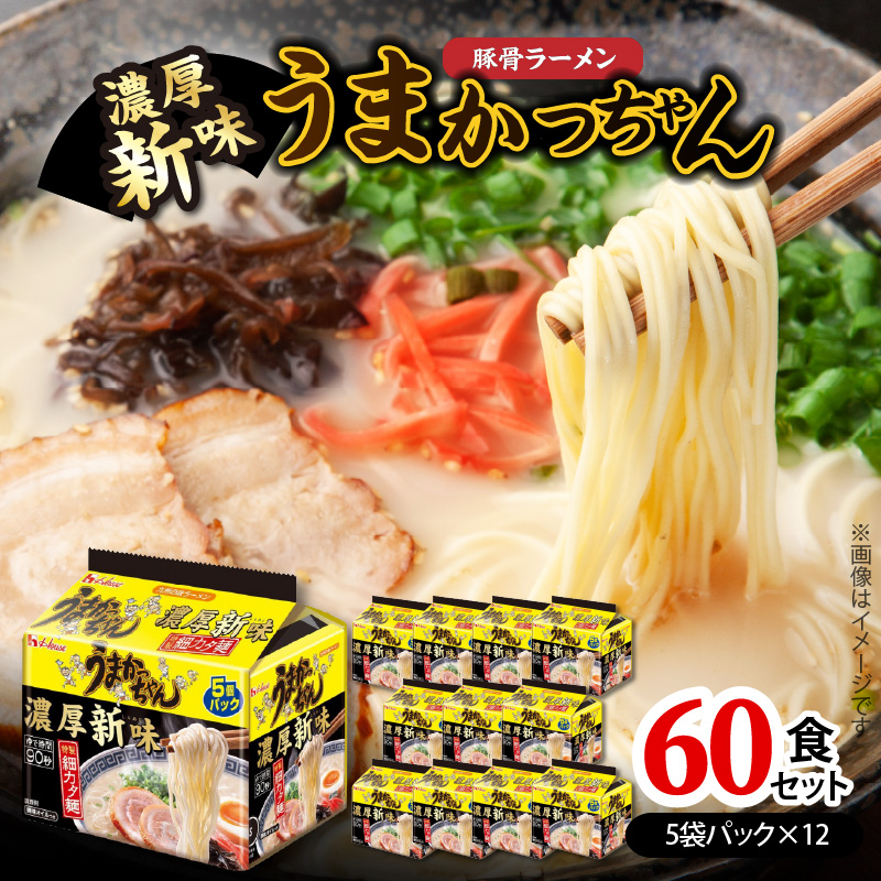 豚骨ラーメン うまかっちゃん 濃厚新味 60食セット（5袋パック×12セット） PC9106
