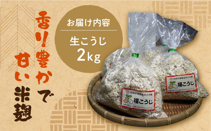 【令和7年10月以降発送】福こうじ 黄麹 仕込み ( 生こうじ ) 2kg【手もみ仕込み】《築上町》【安部味噌製造所】 [ABAF020]