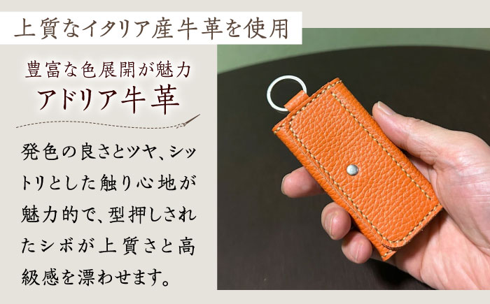 【職人手作り】イタリア産 アドリア牛革 シンプルキーケース（選べる15色）《築上町》【たけもとかばん】革製品 レザー 牛革 [ABAM029]