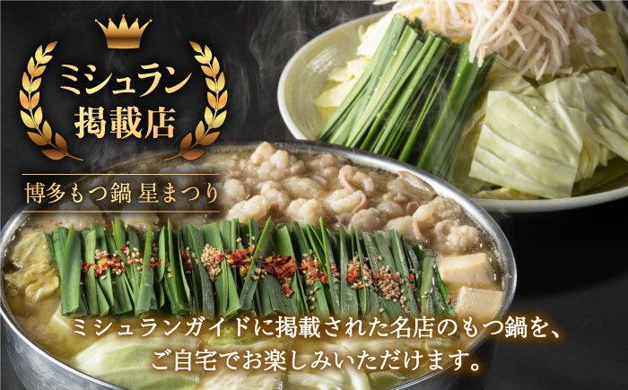☆ミシュラン掲載☆国産牛もつ鍋みそ味セット(2～3人前)《築上町》【博多もつ鍋 星まつり】 [ABDH006]