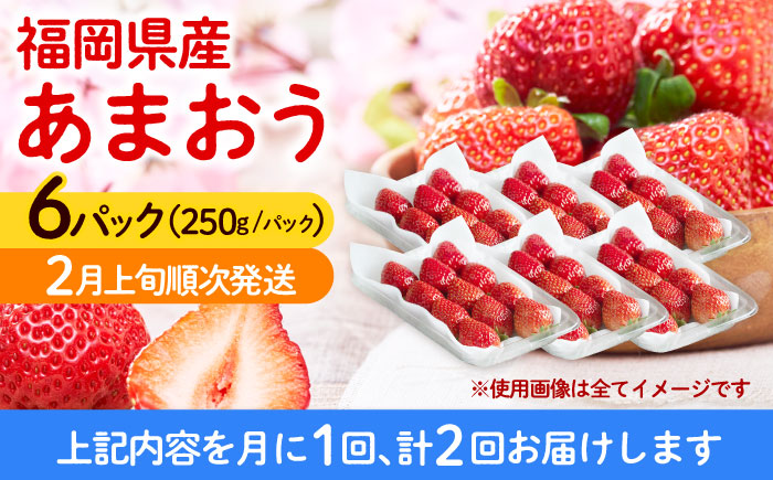【全2回定期便】福岡産【春】 あまおう 6パック 《築上町》【南国フルーツ株式会社】果物 苺 いちご [ABET027]