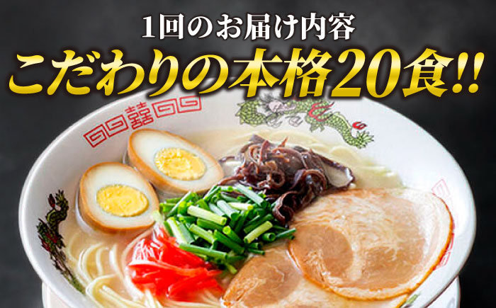 【全12回定期便】博多ラーメン 20食セット（福岡名物豚骨ラーメン）本格派こだわり 半生めん《築上町》【株式会社マル五】 [ABCJ038]