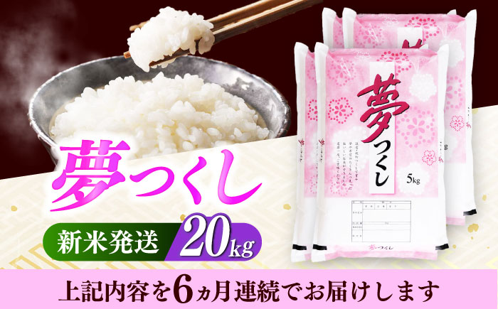 【全6回定期便】【令和7年度産 新米！】 福岡県産米 夢つくし 20kg(5kgx4袋) 精米《築上町》【有限会社ファインリョーコク】 [ABCO029]