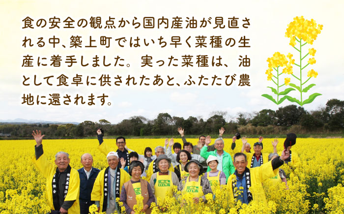 【全12回定期便】一番搾り 菜の花油 4本《築上町》【農事組合法人　湊営農組合】 [ABAQ060]