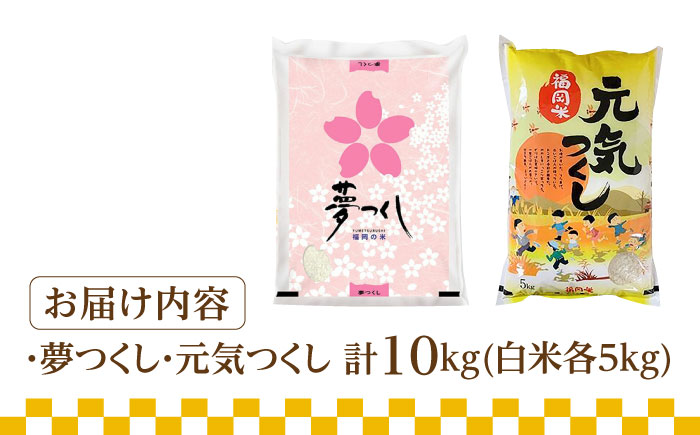【先行予約】【令和7年産】福岡県産米食べ比べ「夢つくし」と「元気つくし」セット 白米 計10kg【2025年11月以降順次発送】《築上町》【株式会社ゼロプラス】 [ABDD013] お米 白ご飯 元気つくし ブランド米 夢つくし