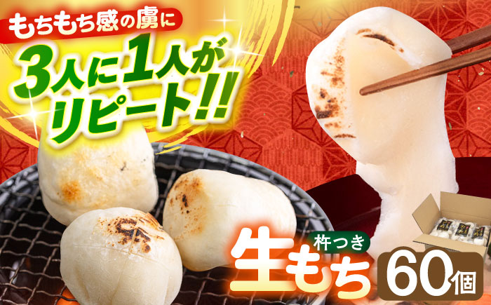 【年内発送】築上町産 本格 杵つき 生もち 60個 (10個×6パック)《築上町》【アルク農業サービス合同会社】餅 お餅 もち [ABAB001]
