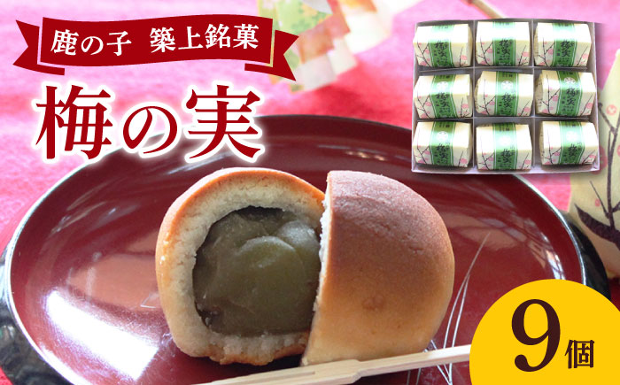 【年内発送】【老舗の菓子屋】築上銘菓「 梅の実 」9 個《築上町》【有限会社 御菓子司 鹿の子】 [ABAC017]