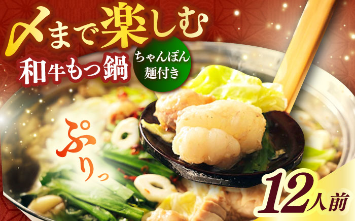 【年内発送】【博多久田】和牛もつ鍋セット（ちゃんぽん麺つき） 12人前《築上町》【久田精肉店】もつ鍋 博多 もつなべ [ABCL171]