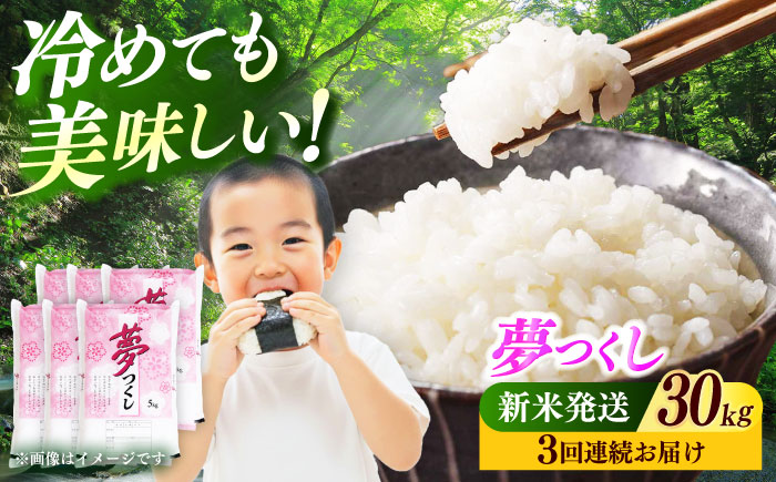 【全3回定期便】【令和7年度産 新米！】 福岡県産米 夢つくし 30kg(5kgx6袋) 精米《築上町》【有限会社ファインリョーコク】 [ABCO031]