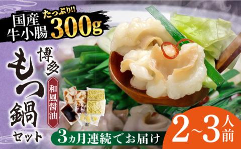 【全3回定期便】博多もつ鍋セット（和風醤油仕立て）2～3人前《築上町》【株式会社ベネフィス】 [ABDF040]