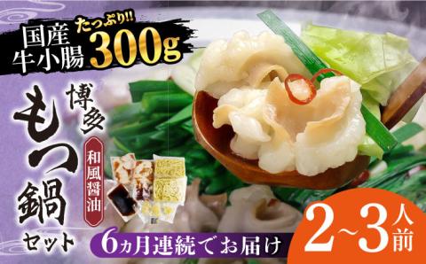 【全6回定期便】博多もつ鍋セット（和風醤油仕立て）2～3人前《築上町》【株式会社ベネフィス】 [ABDF041]