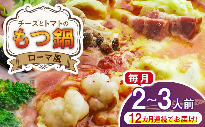 【全12回定期便】チーズとトマトのローマ風もつ鍋（2～3人前）《築上町》【株式会社ベネフィス】 [ABDF051]