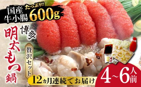 【全12回定期便】博多明太もつ鍋セット（4～6人前）《築上町》【株式会社ベネフィス】 [ABDF060]