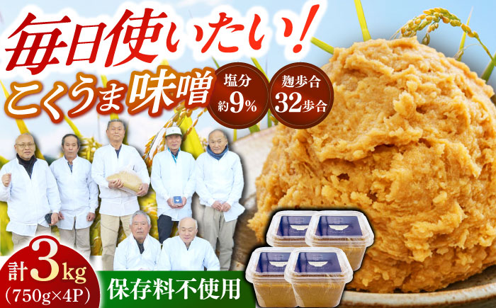 かみきい味噌 熟成こくうま味噌 750g × 4パック　《築上町》【上城井ふれあい協議会 味噌部会】 味噌 みそ [ABDK001]