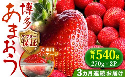 [2025年2月より順次発送][全3回定期便]農家直送 朝採り新鮮いちご[博多あまおう]約270×2パック[築上町][株式会社H&Futures] [ABDG008]