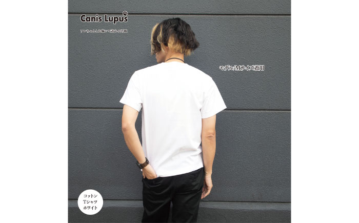 コットンTシャツ ホワイト （S-XLサイズ）/ 服 / 佐賀県 / Canis Lupus [41AAAN002]