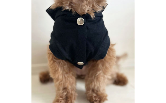 コットンパーカー ブラック（ワンちゃん用）（SS/S/MM/Mサイズ） / ペット用品 / 佐賀県 / Canis Lupus [41AAAN003]