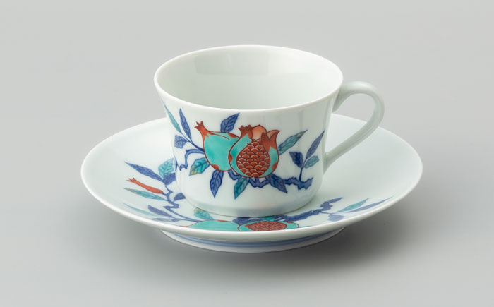 【有田焼】重要無形文化財 柘榴絵 碗皿  / 佐賀県 / 今右衛門焼佐賀店有銘堂 [41AAAY013]