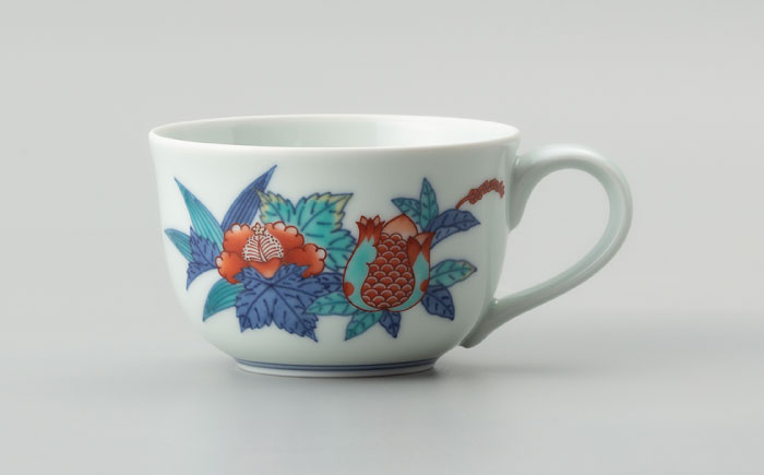 【有田焼】重要無形文化財 草花文碗 (柘榴絵と葵絵)  / 佐賀県 / 今右衛門焼佐賀店有銘堂 [41AAAY021]