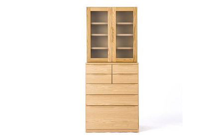 【開梱・設置付】Rumor（ルモール）80カップボード（ノーマル）オーク/ 家具 / 佐賀県 / レグナテック株式会社 [41AACK026]