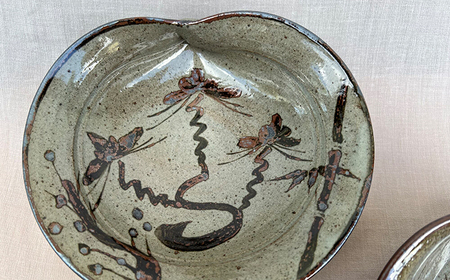 【唐津焼】絵唐津松竹梅文蛤向付 5客組 / 佐賀県 / 太兵衛窯 [41ADBR012]