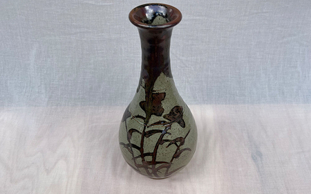 【唐津焼】絵唐津草文花瓶 / 佐賀県 / 太兵衛窯 [41ADBR025]