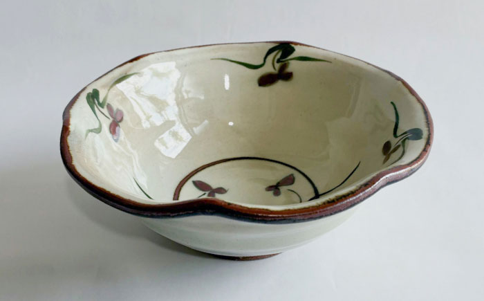 【唐津焼】唐津釉裏紅蘭文碗 / 佐賀県 / 太兵衛窯 [41ADBR047]