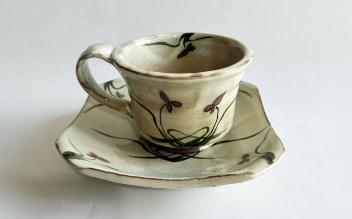 【唐津焼】唐津釉裏紅コーヒー碗皿 / 佐賀県 / 太兵衛窯 [41ADBR050]