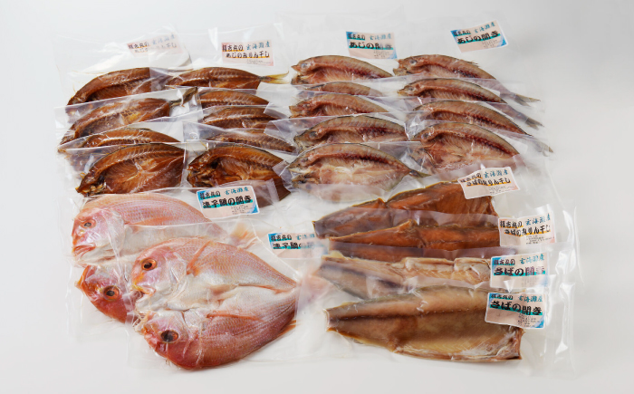 連子鯛・アジ・サバの厳選干物 計32枚 / 惣菜 / 佐賀県 / 丸福水産 [41AOCS012]