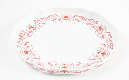 【有田焼】【其泉】ゆいからくさ 24.5cm プレート 紅赤 ペア / 食器 / 佐賀県 / 株式会社賞美堂本店 [41APAQ027]