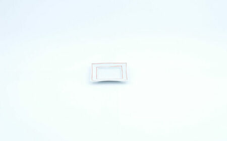 【ロマ佐賀】【有田焼】赤線 長角銘々皿 5点セット / 小皿 / 佐賀県 / 株式会社まるぶん [41APCD008]