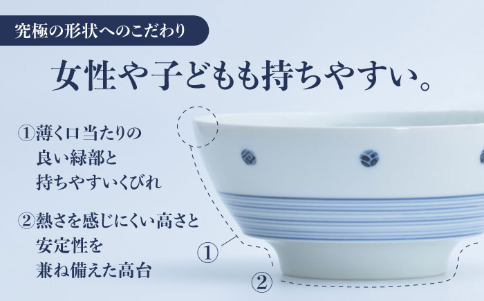 【ロマ佐賀】【有田焼】究極のラーメン鉢レンゲセット 青芽吹き/ 食器 / 佐賀県 / 株式会社まるぶん [41APCD018]