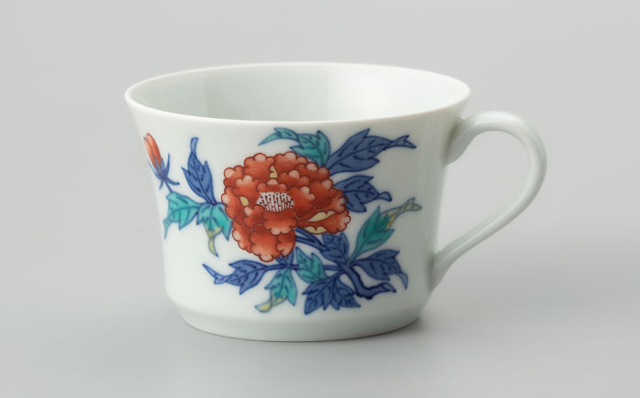 【有田焼】重要無形文化財 牡丹絵 碗皿  / 佐賀県 / 今右衛門焼佐賀店有銘堂 [41AAAY012]