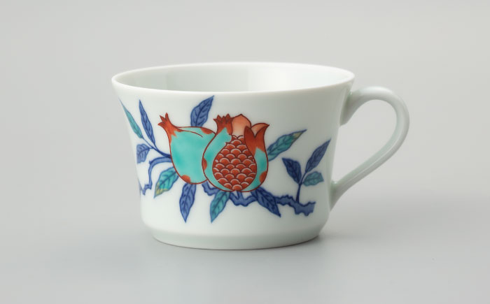 【有田焼】重要無形文化財 柘榴絵 碗皿  / 佐賀県 / 今右衛門焼佐賀店有銘堂 [41AAAY013]