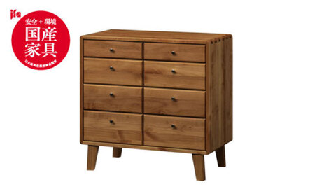 【開梱・設置付】【色が選べる】kumukumu80-4段リビングチェスト（クリア色/WN色） / 家具 / 佐賀県 / 株式会社門田木工 [41AAAZ001]