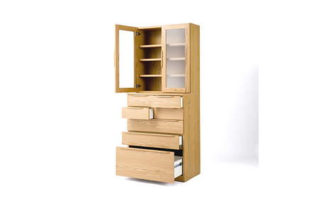 【開梱・設置付】Rumor（ルモール）80カップボード（ノーマル）オーク/ 家具 / 佐賀県 / レグナテック株式会社 [41AACK026]