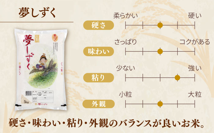 【選べる配送月】【ロマ佐賀】令和7年産 夢しずく 白米 5kg / 精米 / 佐賀県 / 株式会社JA食糧さが [41ADAR014] 発送月をお選びください