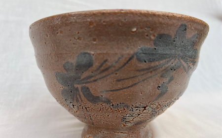 【唐津焼】絵唐津松文茶碗 梅華皮 / 佐賀県 / 太兵衛窯 [41ADBR020]