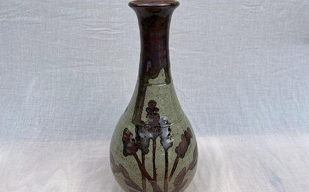 【唐津焼】絵唐津草文花瓶 / 佐賀県 / 太兵衛窯 [41ADBR025]