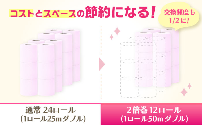 トイレットペーパー 12ロール/2倍巻×6パック入 カオリマルシェ（楽パカッ）/ ダブル / 佐賀県 / コトブキ製紙株式会社 [41AHAA001]