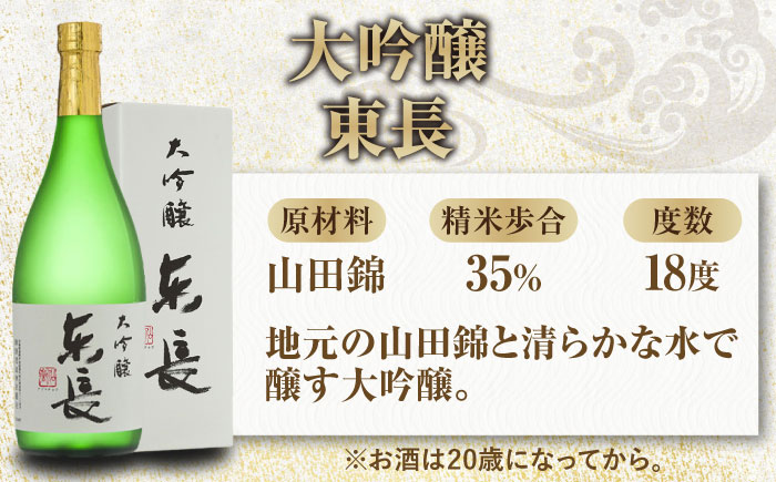 嬉野市3蔵 大吟醸 飲み比べセット（東長・東一・虎之児）720ml×3本 / 日本酒 / 佐賀県 / 有限会社嬉野酒店 [41AIAA013]