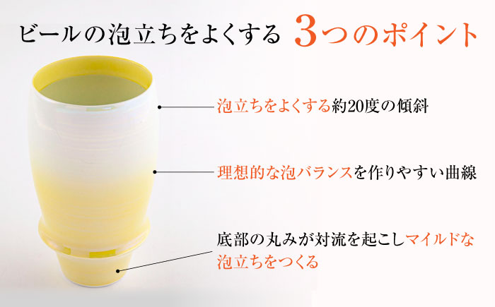【有田焼】【其泉】ビアグラス オーロラ イエロー / コップ / 佐賀県 / 株式会社賞美堂本店 [41APAQ006]