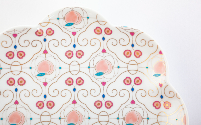 【有田焼】【其泉・簡易包装】くだものシリーズ もも 銘々皿 2点 / 小皿 / 佐賀県 / 株式会社賞美堂本店 [41APAQ013]