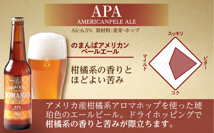 【ロマ佐賀】二条大麦の生産量日本一！佐賀県の地ビール「のまんばビールアソート」330ml×6本セット / 佐賀県 / 宗政酒造株式会社 [41APCB002]