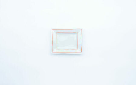 【ロマ佐賀】【有田焼】赤線 長角銘々皿 5点セット / 小皿 / 佐賀県 / 株式会社まるぶん [41APCD008]