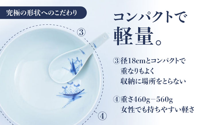 【ロマ佐賀】【有田焼】究極のラーメン鉢レンゲセット 異人絵 / 食器 / 佐賀県 / 株式会社まるぶん [41APCD026]